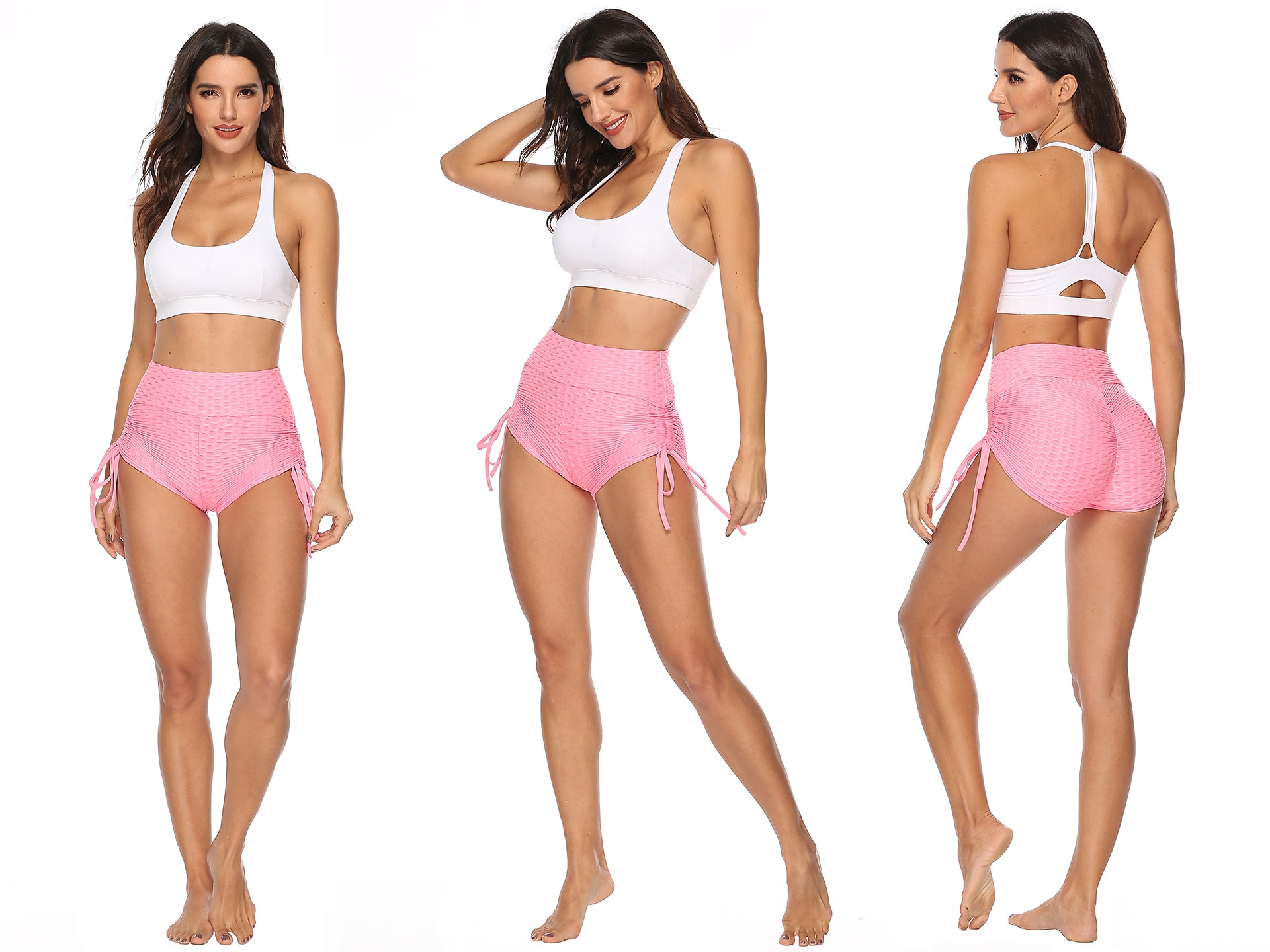 Women's Gym Shorts Yoga Shorts Scrunch Butt Tummy Control Butt Lift High Waist Yoga Fitness Gym Workout Shorts Black Yellow Red Spandex Sports Activewear Stretchy 2025 - $10.39 –P8