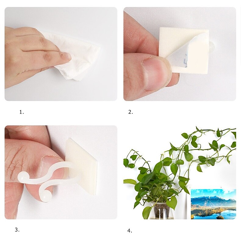20 piezas de clips de fijación de pared para trepar plantas, fijador de vid, gancho autoadhesivo invisible, accesorio de pared de tracción de vid para plantas, gancho adhesivo de pared, clip de fijación de vides, soporte para vides 2025 - $10.49 –P2