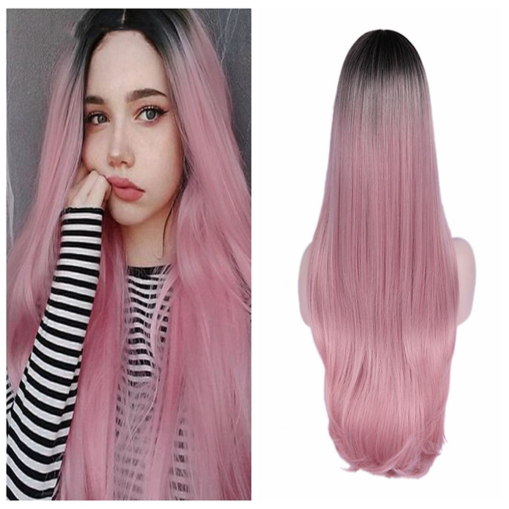 Parrucche blu per donne parrucca sintetica diritta naturale parrucca con parte centrale lunghezza media A15 A16 A17 A18 A19 capelli sintetici parrucche fashion cosplay blu bianche di Halloween del 2025 a $28.99 –P11