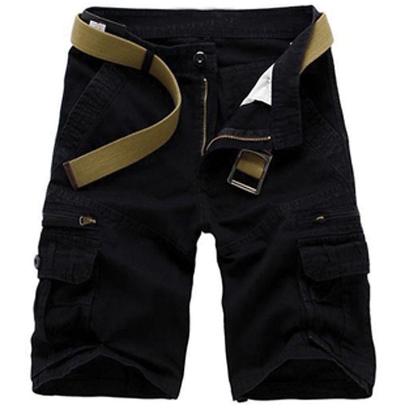Hombre Pantalón Corto Cargo Pantalón corto Multi bolsillo Pierna recta Color sólido Comodidad Listo para vestir Longitud de la rodilla Exterior Diario Deportes Elegante Negro Verde Ejército 2026 - $38.99 –P2