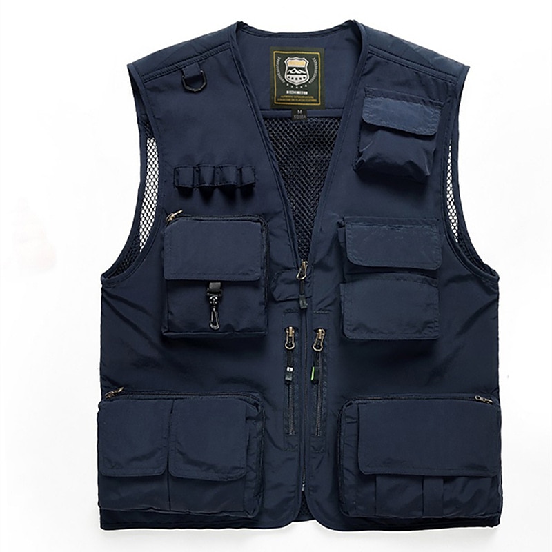 Herren Anglerweste Weste für Wanderer Ärmellos Weste / Fahrradweste Shirt Außen Windundurchlässig Atmungsaktiv Rasche Trocknung Leicht Sommer Polyester Saphir Marineblau gelb fluoreszierend Angeln 2025 - $31.99 –P8