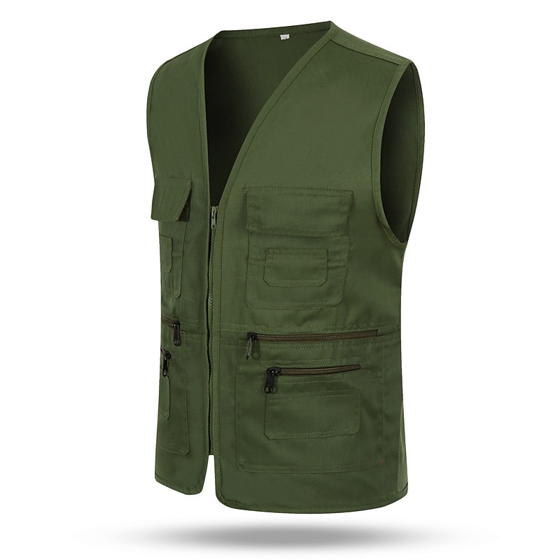 Men's Hiking Fishing Vest Work Vest Outdoor Casual Lightweight with Multi  Pockets Autumn / Fall Spring Travel Cargo Safari Photo Wear Resistance  Breathable Waistcoat Jacket Coat Top 2024 - $18.99