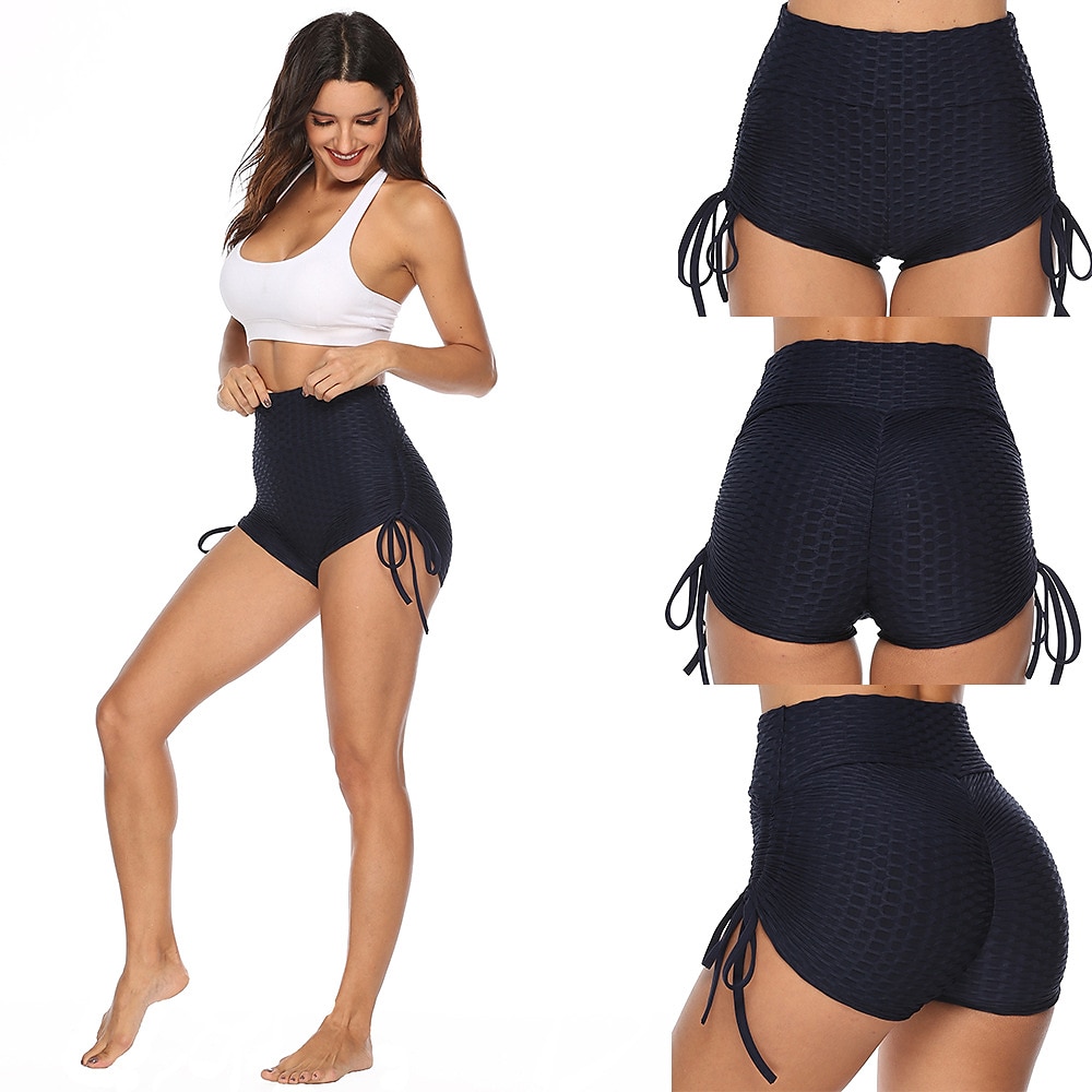 Women's Gym Shorts Yoga Shorts Scrunch Butt Tummy Control Butt Lift High Waist Yoga Fitness Gym Workout Shorts Black Yellow Red Spandex Sports Activewear Stretchy 2025 - $10.39 –P9
