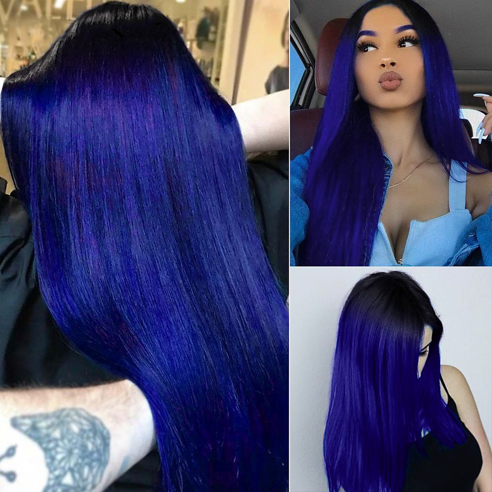 Parrucche blu per donne parrucca sintetica diritta naturale parrucca con parte centrale lunghezza media A15 A16 A17 A18 A19 capelli sintetici parrucche fashion cosplay blu bianche di Halloween del 2025 a $28.99 –P15