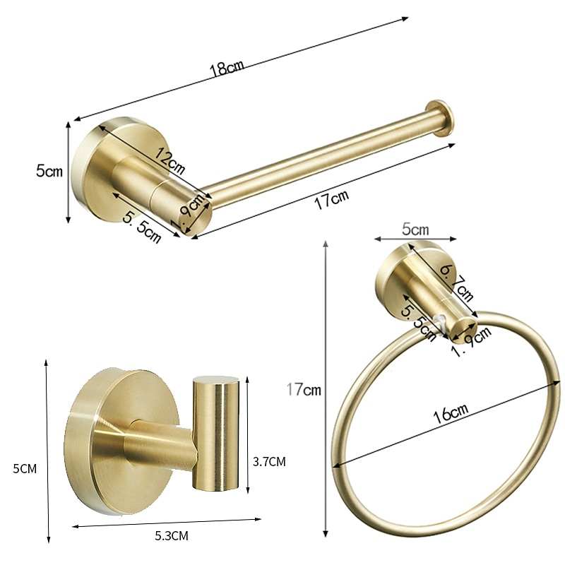 il set di accessori per il bagno include porta accappatoio e portasciugamani ad anello nuovo design moderno materiale in acciaio inossidabile montato a parete dorato 3 pezzi del 2025 a $60.99 –P12