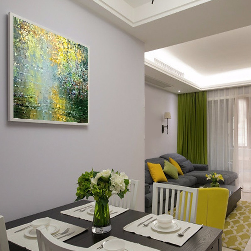 Hang-Dipinto ad olio Dipinta a mano Quadrato Astratto Moderno Include interno della montatura del 2025 a $122.99 –P12
