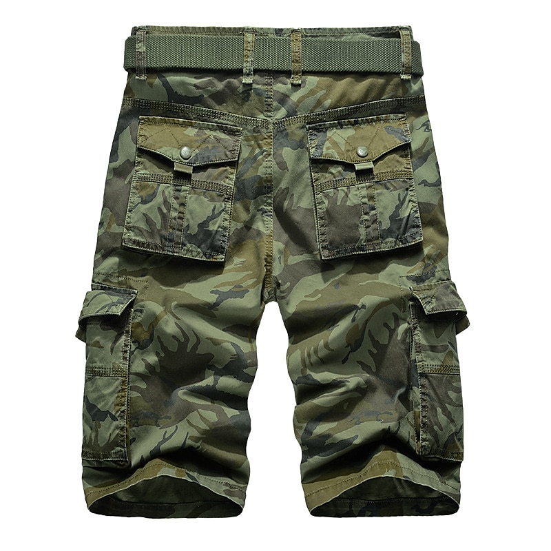 Men's Cargo Shorts Camo Shorts Shorts Hiking Shorts Zipper Multi Pocket Camouflage Daily Holiday Streetwear Stylish ArmyGreen Khaki Inelastic 2025 - $25.99 –P4