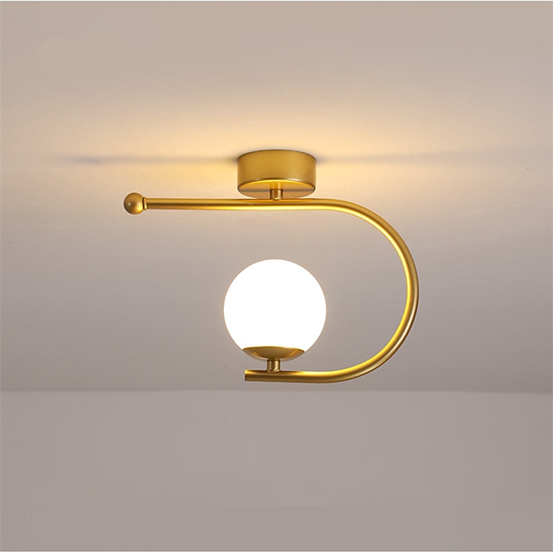 23 cm LED Ceiling Light Porch Light Corridor Lamp Black Gold Globe Design Nordic Geometric Shapes Flush Mount Lights Metal Artistic Style Globe Painted Finishes LED 220-240V 2025 - $126.99 –P10