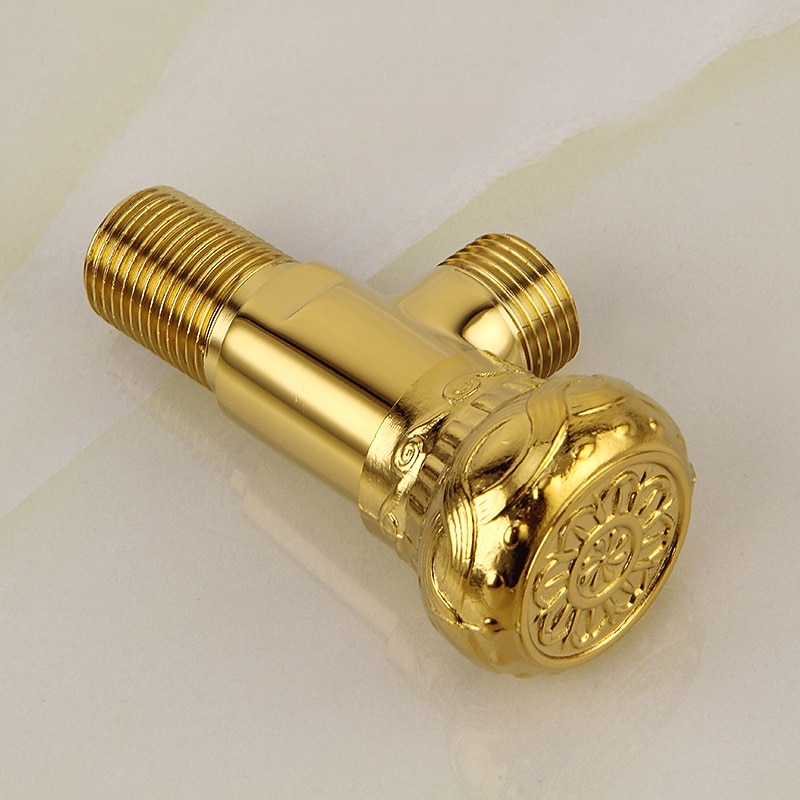 starožitný měděný trojúhelníkový ventil vyřezávaný retro zesílený teplý a studený trojúhelníkový ventil černý rohový ventil odolný proti výbuchu uzavírací ventil vody 1ks 2026 - $30.99 –P17