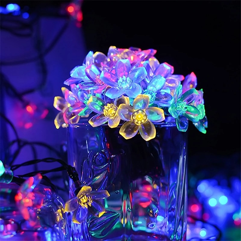 1/2pcs Solar-Blumen-Lichterketten im Freien 6,5 m 30 LEDs Kirschblüten-Lichterkette wasserdicht 8 Modi für Garten Terrasse Frühlingsdekoration Hof Rasen Weihnachtsbaum Urlaubsparty warmweiß bunt weiß 2025 - $14.49 –P7