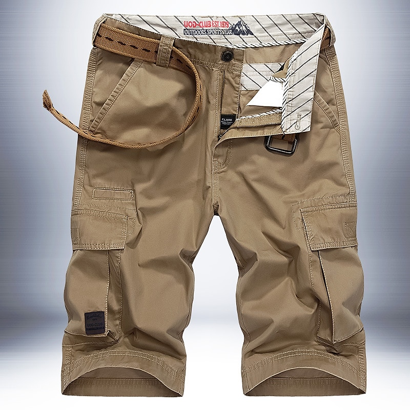 Herren Kurze Hose für Wanderer Cargo-Wandershorts Militär Volltonfarbe Sommer Außen 12" Komfort Ripstop Multi-Pocket Atmungsaktiv Baumwolle Knielänge Kurze Hose Armeegrün Khaki Burgund Grün Schwarz 2025 - $31.99 –P3