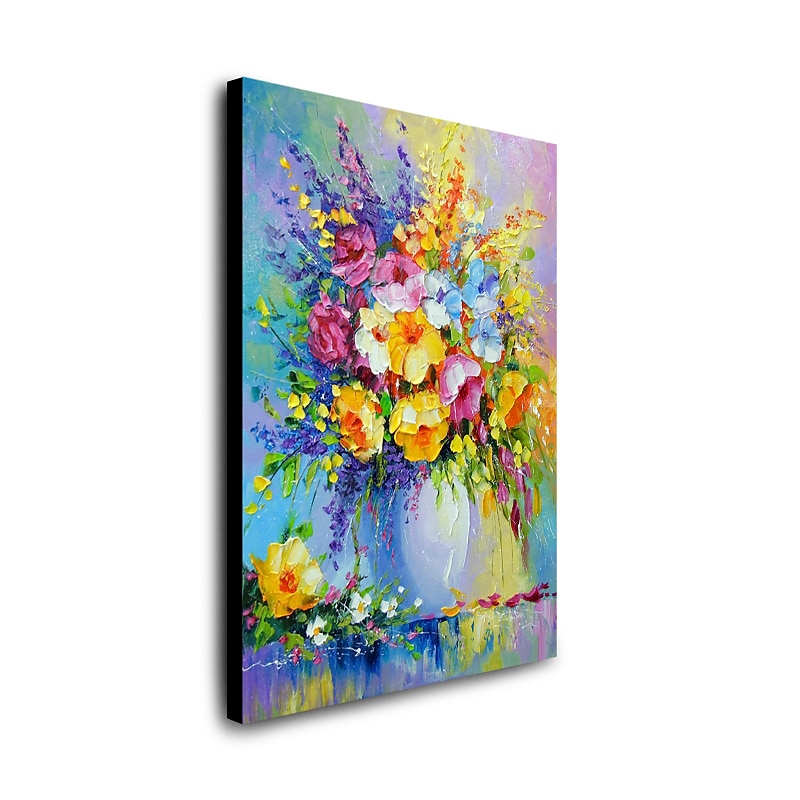 2025年 ハング塗装油絵 手描きの 縦式 抽象画 花柄 / 植物の 近代の 内枠を含めます  コレクション – $175.99 –P9