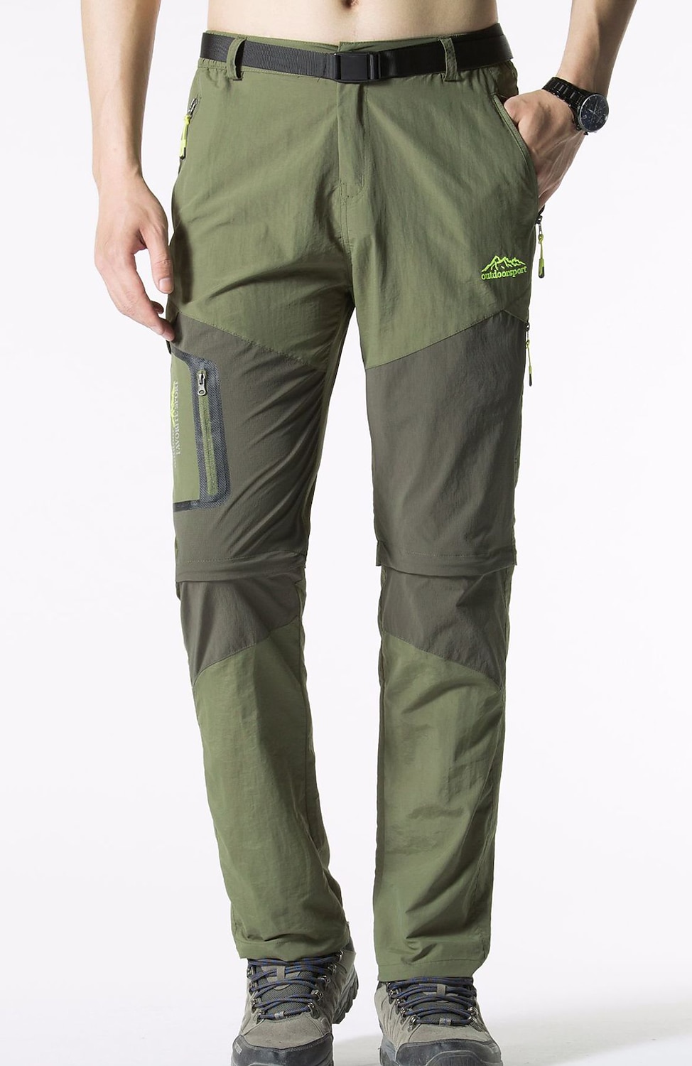 Herre Konvertible bukser Turbukser Sommer Utendørs Vindtett Regn-sikker Pustende Hurtigtørkende Bunner Svart Militærgrønn Camping / Vandring Fisking Vandring L XL XXL XXXL 4XL / Elastisk 2025 - $38.99 –P18