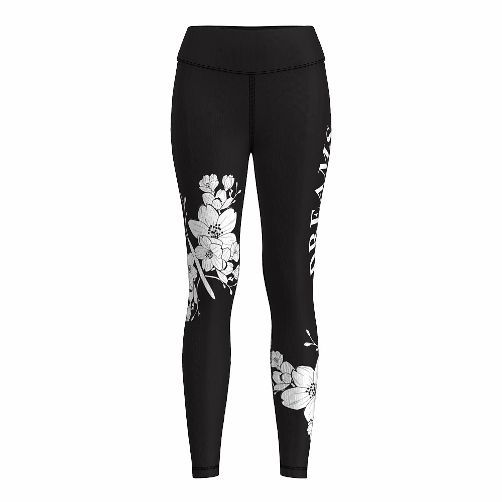 Dam Yogabyxor Rumplyft Magkontroll Hög midja Gymträning Löpning Kondition Trikåer Damasker Blomtryck Svart Höst Vinter sporter Sportkläder Hög Elasisitet 2026 - $12.99 –P2