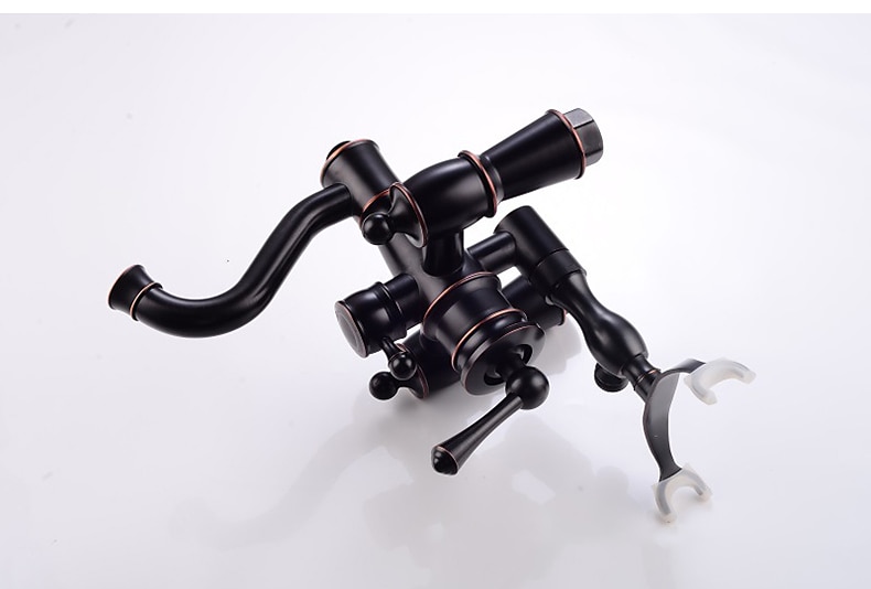 Shower Faucet Set Rainfall Shower Vintage Style Electroplated Mount Outside Ceramic Valve Bath Shower Mixer Taps / Brass / Two Handles Two Holes 2025 - $242.99 –P3