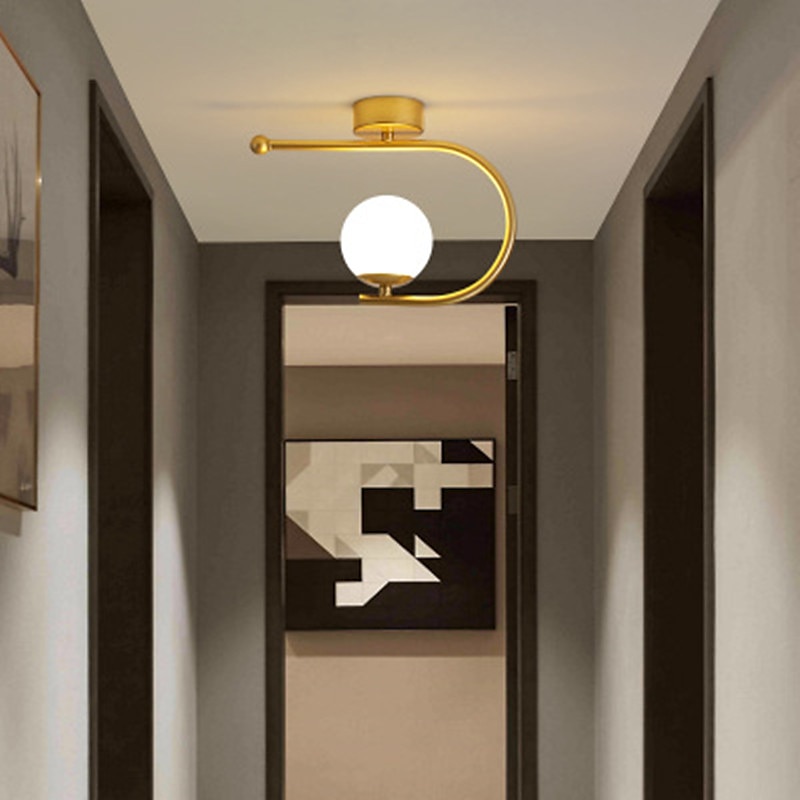23 cm LED Ceiling Light Porch Light Corridor Lamp Black Gold Globe Design Nordic Geometric Shapes Flush Mount Lights Metal Artistic Style Globe Painted Finishes LED 220-240V 2025 - $126.99 –P4