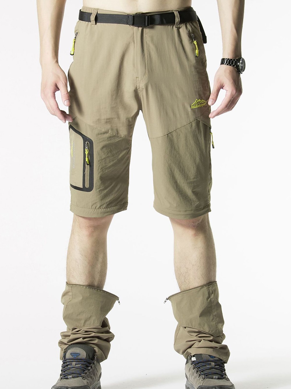 Herre Konvertible bukser Turbukser Sommer Utendørs Vindtett Regn-sikker Pustende Hurtigtørkende Bunner Svart Militærgrønn Camping / Vandring Fisking Vandring L XL XXL XXXL 4XL / Elastisk 2025 - $38.99 –P3