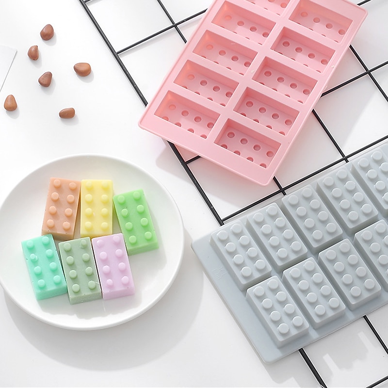 Silicone Lego Building Blocks3D Chocolate Jello Dessert Pastries Cake Decorating 