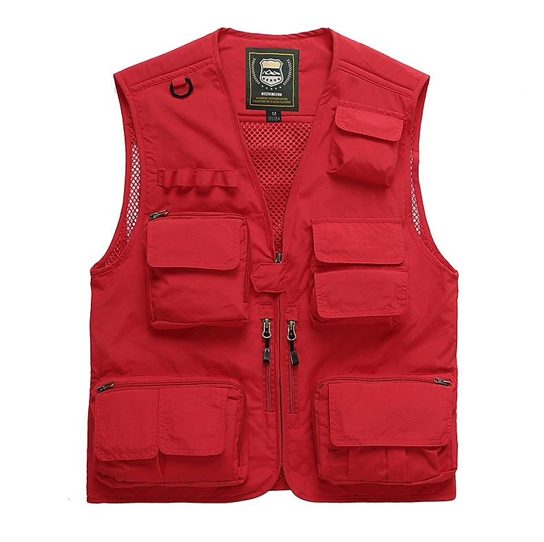 Herren Anglerweste Weste für Wanderer Ärmellos Weste / Fahrradweste Shirt Außen Windundurchlässig Atmungsaktiv Rasche Trocknung Leicht Sommer Polyester Saphir Marineblau gelb fluoreszierend Angeln 2025 - $31.99 –P4
