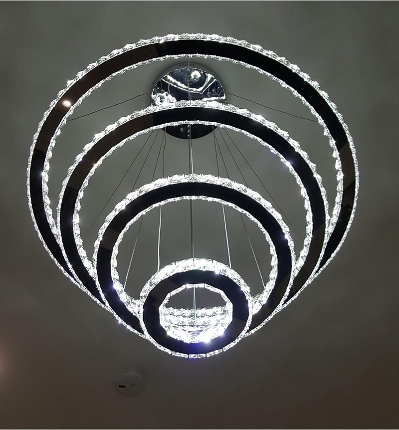 Lampadari di cristallo moderni con anello a led Lampadari di cristallo a forma di fai da te Lampada a sospensione per interni Lampada a sospensione a sospensione Lampadari a sospensione Lampade a del 2025 a $686.19 –P3