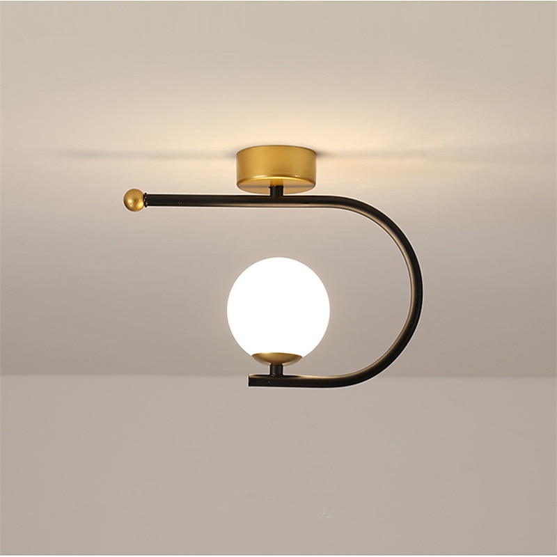 23 cm LED Ceiling Light Porch Light Corridor Lamp Black Gold Globe Design Nordic Geometric Shapes Flush Mount Lights Metal Artistic Style Globe Painted Finishes LED 220-240V 2025 - $126.99 –P9