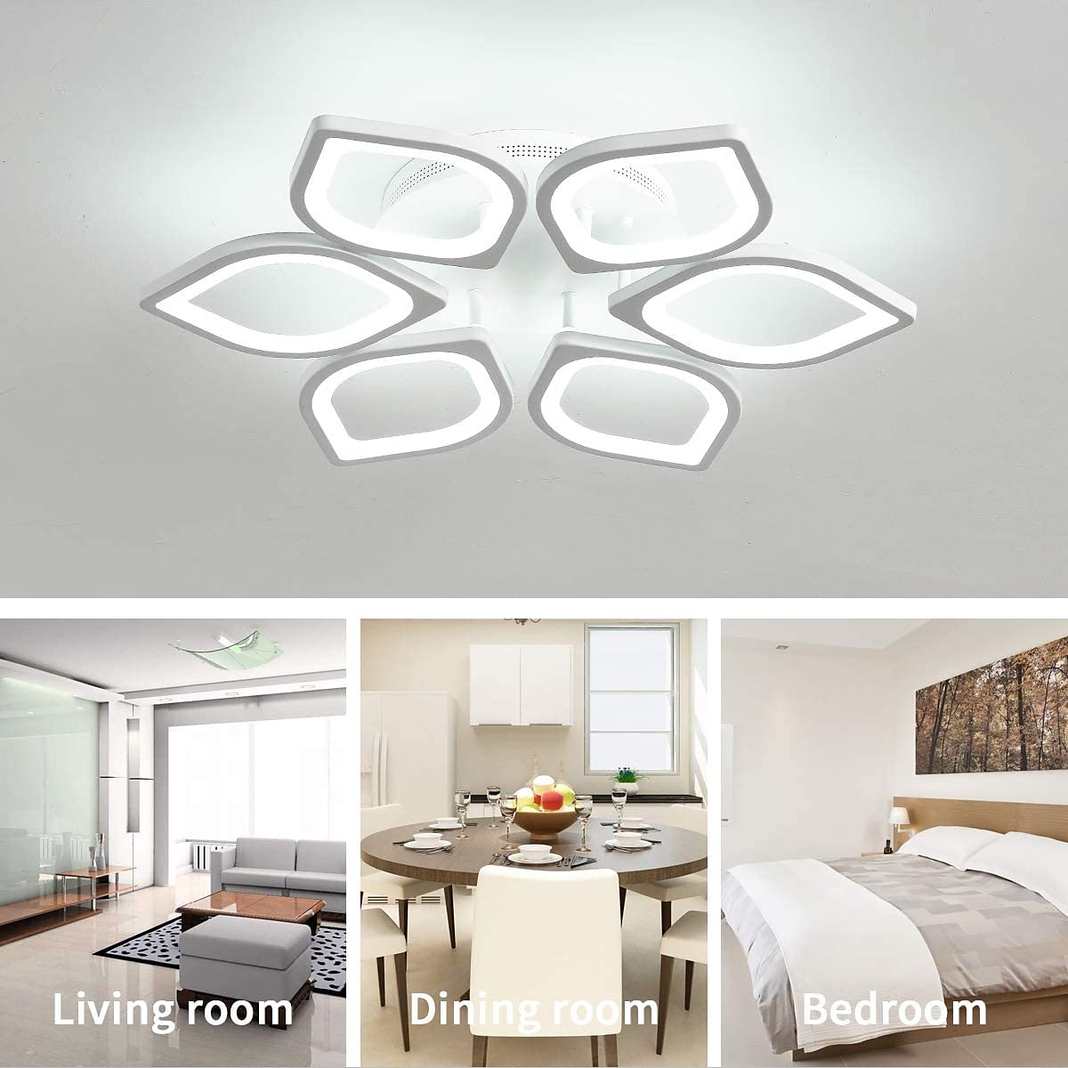 6/8/12/15 Heads LED Ceiling Light Lotus Design Ceiling Lamp Modern Artistic Metal Acrylic Style Stepless Dimming Bedroom Painted Finish Lights 110-240V ONLY DIMMABLE WITH REMOTE CONTROL Flower Design 2025 - $181.27 –P7