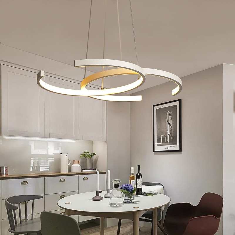 55cm led dimmerabile lampadario nordico nero oro lampadario alluminio sputnik finiture verniciate led stile nordico 220-240v del 2025 a $399.99 –P2