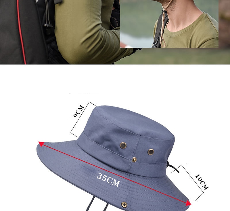 Hombre Gorro para el Sol Sombrero Bob Al aire libre Empacable UPF50+ Protección UV Secado rápido Primavera Verano Sombrero Malla Camping / Senderismo Caza Pesca Verde Ejército Gris Caqui 2025 - $11.59 –P7