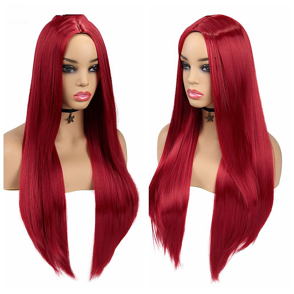 Parrucche blu per donne parrucca sintetica diritta naturale parrucca con parte centrale lunghezza media A15 A16 A17 A18 A19 capelli sintetici parrucche fashion cosplay blu bianche di Halloween del 2025 a $28.99 –P17