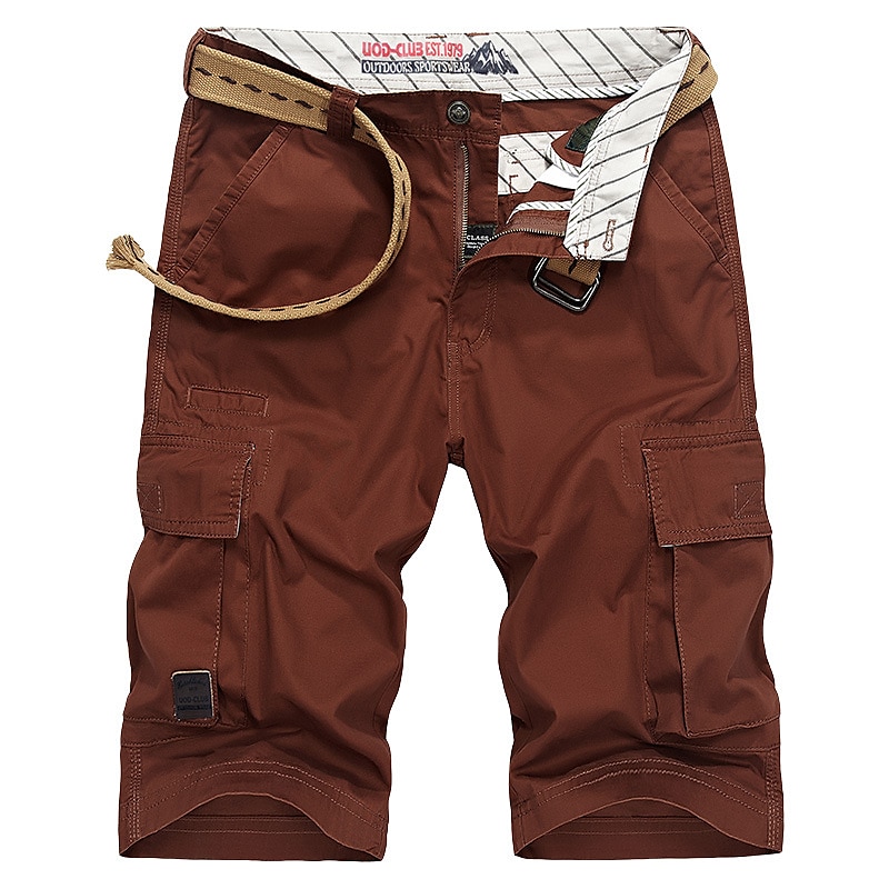 Herren Kurze Hose für Wanderer Cargo-Wandershorts Militär Volltonfarbe Sommer Außen 12" Komfort Ripstop Multi-Pocket Atmungsaktiv Baumwolle Knielänge Kurze Hose Armeegrün Khaki Burgund Grün Schwarz 2025 - $31.99 –P5