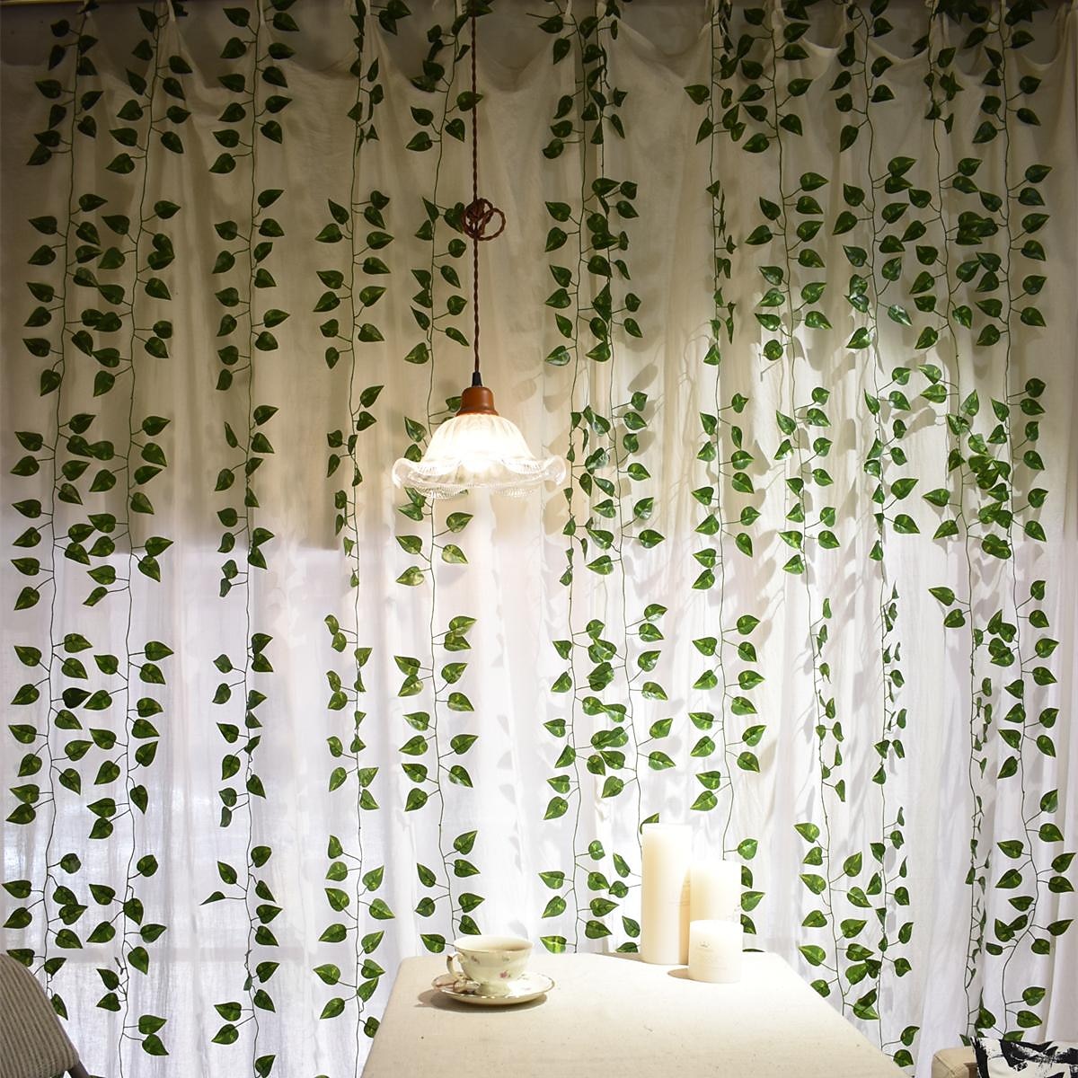 12Pcs 220Cm/87“ Artificial Plants Vine Wall Decor Wedding Party Decorative Artificial Leaves Greenery Artificial Hanging Plants For Wedding Wall Decor, Party Room Decor 2026 - $19.99 –P2