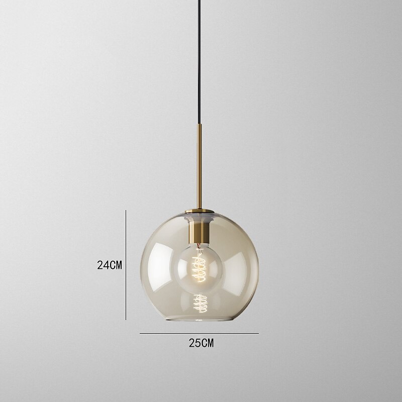 20 cm Single Design Pendant Light Glass Glass Electroplated Vintage Nordic Style 110-120V 220-240V 2025 - $147.99 –P3