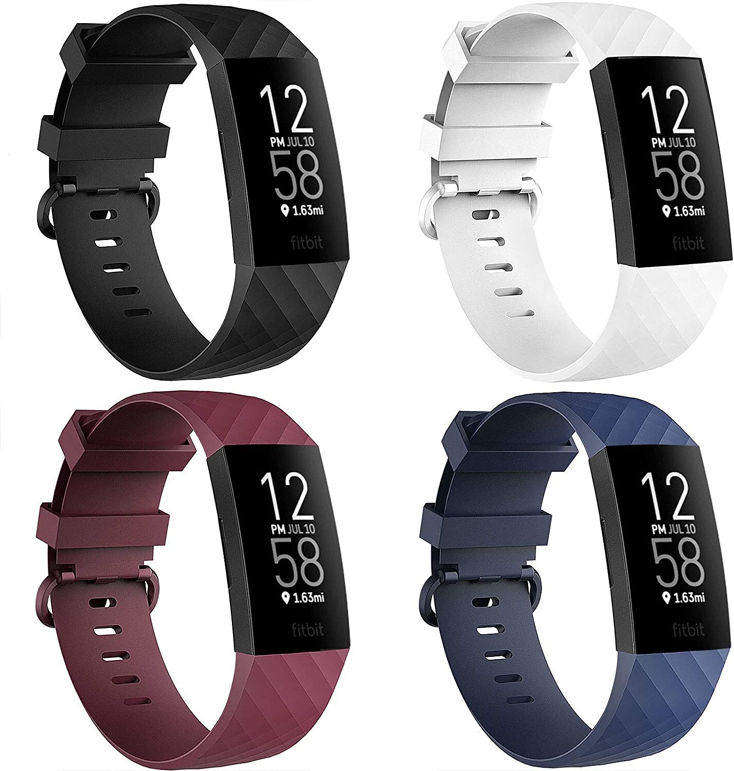Fitbit Charge 4 sportband (zwart/blauw) - Smartwatchbanden.nl
