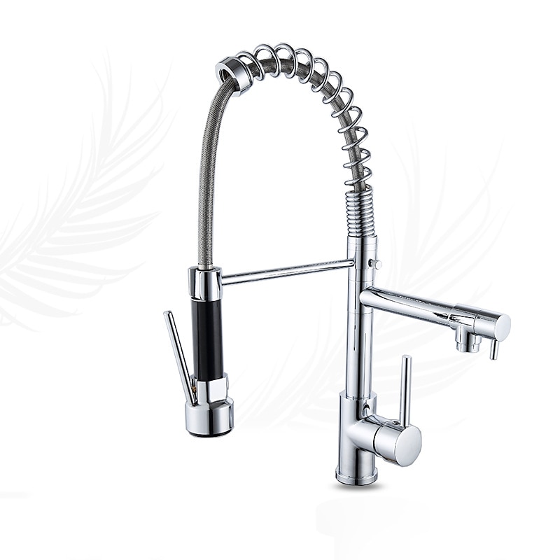 Rubinetto da cucina - Una manopola Due fori Cromo Estraibile A 3 fori Moderno Kitchen Taps del 2025 a $145.99 –P1