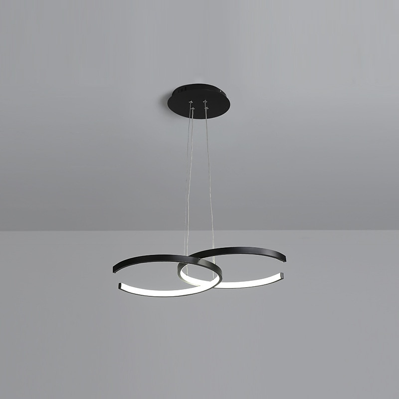 55cm led dimmerabile lampadario nordico nero oro lampadario alluminio sputnik finiture verniciate led stile nordico 220-240v del 2025 a $399.99 –P5