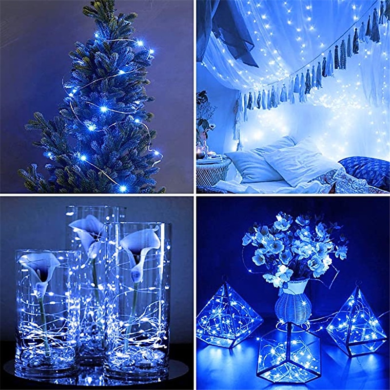 1 m Fili luminosi 10 LED 10 pezzi 1 pc Blu Natale Capodanno Impermeabile Feste Decorativo Batterie alimentate del 2025 a $6.99 –P2
