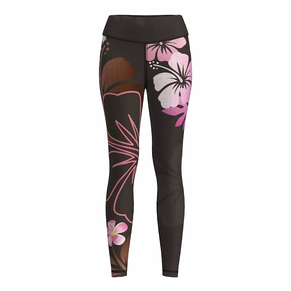 Mujer Pantalones de yoga Levantamiento de tope Control de barriga Alta cintura Entrenamiento de gimnasio Corriendo Aptitud física Mallas Leggings Leggings Estampado Floral Marrón Otoño Invierno 2026 - $12.99 –P2