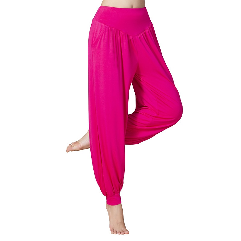 Dam Yogabyxor Sidfickor Brett skaft Harem Hög midja Yoga Kondition Gymträning Byxor underbyxor Underdelar Mörkgrå Svart Vit Bomull Huvudstad Höst Vinter sporter Sportkläder Microelastisk Lös passning 2025 - $17.99 –P12