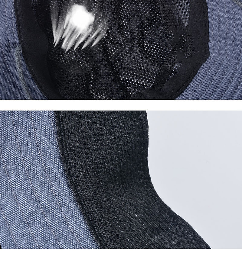 Hombre Gorro para el Sol Sombrero Bob Al aire libre Empacable UPF50+ Protección UV Secado rápido Primavera Verano Sombrero Malla Camping / Senderismo Caza Pesca Verde Ejército Gris Caqui 2025 - $11.59 –P11
