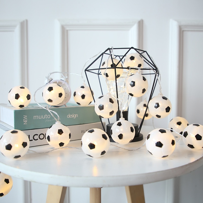 LED Football String Lights World Soccer  3M 1.5M Battery or USB Operation World Soccer DIY Football Fairy Lights Bar KTV Club Party Children's Room Decoration 2026 - $18.99 –P12