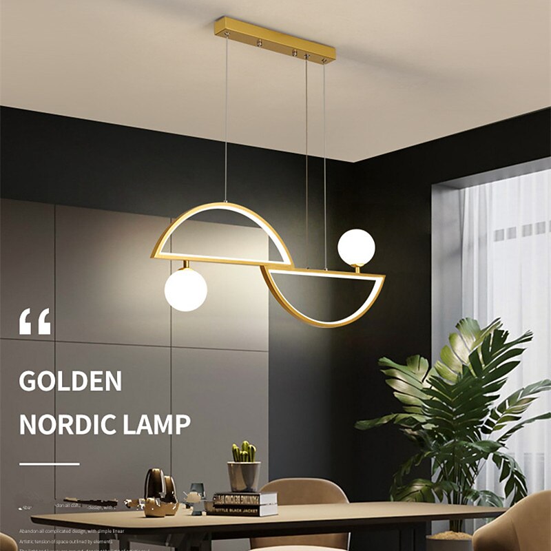 80 cm LED Pendant Light Dimmable Island Light Nordic Black Gold Metal Artistic Style Stylish Island Painted Finishes Artistic LED 220-240V 2025 - $349.99 –P5