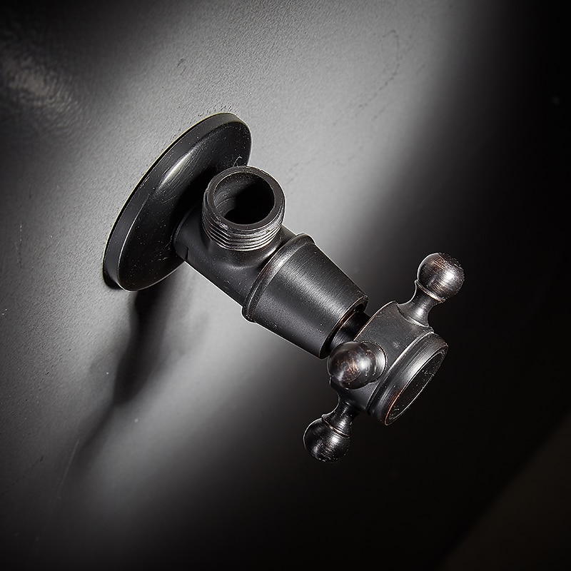 starožitný měděný trojúhelníkový ventil vyřezávaný retro zesílený teplý a studený trojúhelníkový ventil černý rohový ventil odolný proti výbuchu uzavírací ventil vody 1ks 2026 - $30.99 –P5