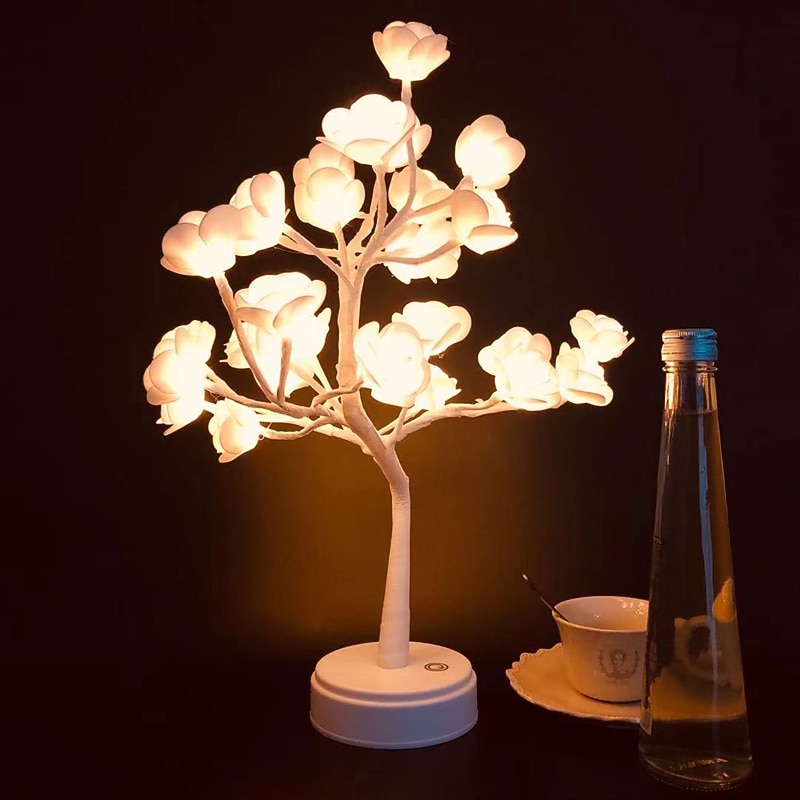 róża kwiat lampa led lampka nocna róża drzewo ślub urodziny walentynki nowy rok 1 zestaw 2026 - $25.99 –P7