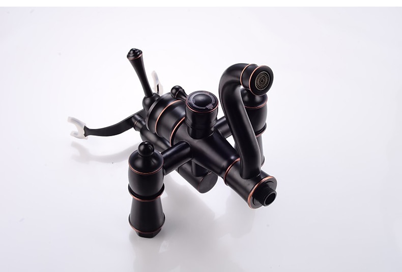 Shower Faucet Set Rainfall Shower Vintage Style Electroplated Mount Outside Ceramic Valve Bath Shower Mixer Taps / Brass / Two Handles Two Holes 2025 - $242.99 –P2