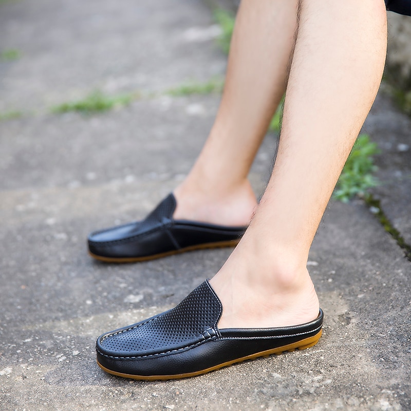 pánské bílé perforované slip-on mokasíny – pohodlné, prodyšné volnočasové boty pro každodenní nošení 2025 - $42.99 –P6