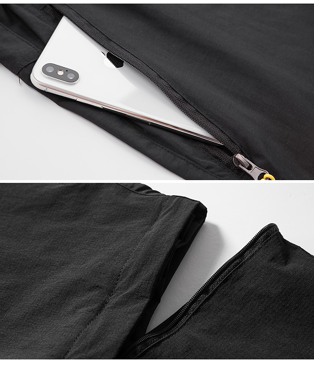 Herre Konvertible bukser Turbukser Sommer Utendørs Vindtett Regn-sikker Pustende Hurtigtørkende Bunner Svart Militærgrønn Camping / Vandring Fisking Vandring L XL XXL XXXL 4XL / Elastisk 2025 - $38.99 –P12