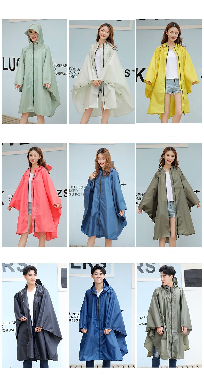 Men's Women's Rain Poncho Hiking Raincoat Waterproof Hiking Jacket Summer Outdoor Waterproof Breathable Quick Dry Lightweight Jacket Poncho Top Fishing Climbing Army green (unisex) Matcha 2025 - $29.99 –P2