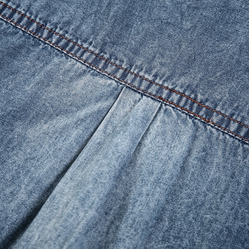 Pánské Košile Letní košile Košile pro volný čas Džínová košile Košile na knoflíky Námořnická modř Dusty modrá Světle modrá Krátký rukáv Pevná barva Límeček Přehnutý netisknutelný Denní Džínovina 2025 - $38.99 –P10