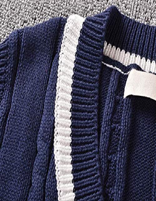 Women's Sweater Vest V Neck Cable Knit Polyester Knitted Fall Winter Cropped School Daily Holiday Basic Casual Sleeveless Solid Color Navy White Red S M L 2023 - US $27.99 –P4