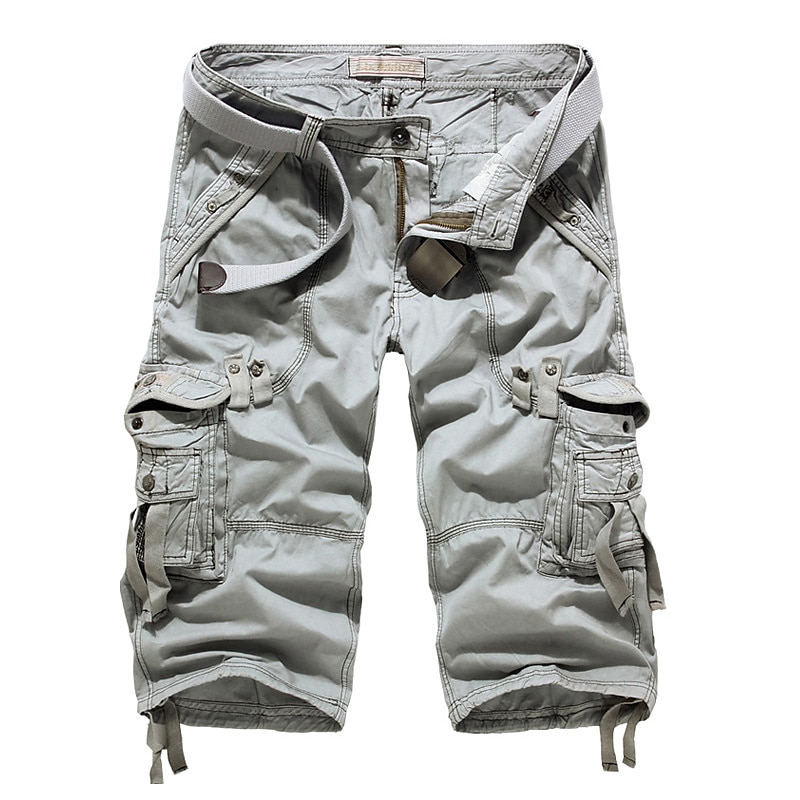 Men's Cargo Shorts Hiking Shorts Leg Drawstring Multi Pocket Multiple Pockets Plain Breathable Outdoor Calf-Length Casual Daily Streetwear Stylish Black Wine Inelastic 2025 - $31.99 –P5